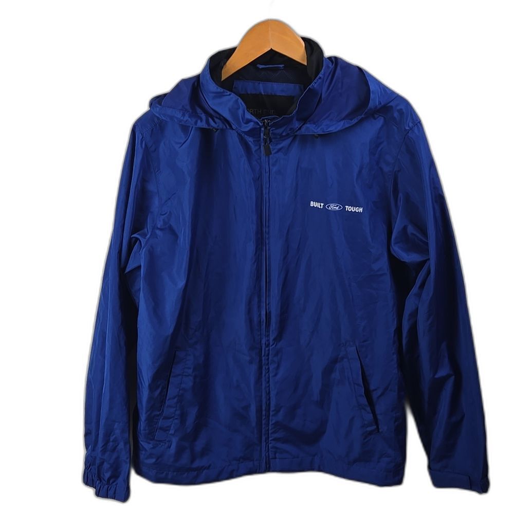 FORD Built To Last North End Blue Windbreaker Jacket, Mens Sz M